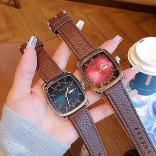 SIÊU RẺ HÀNG TRUNG CẤP ĐỒNG HỒ NAM SEICO DÂY DA NÂU MẶT VUÔNG