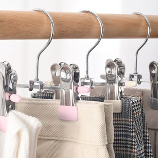 Móc Đôi 2 Kẹp Inox Phơi Quần Áo Tất Vớ Quần Áo Trẻ Em Treo Đồ Chống Gió Thổi Chống Trượt A2532