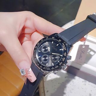 ĐỒNG HỒ NAM CHÍNH HÃNG SCOTTIE CHONOGRAP DÂY SILICON ĐEN FULLBOX