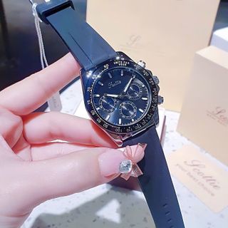 ĐỒNG HỒ NAM CHÍNH HÃNG SCOTTIE CHONOGRAP DÂY SILICON ĐEN FULLBOX
