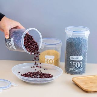 Hũ nhựa trong suốt đựng thực phẩm hũ đựng sữa hạt bột ngũ cốc nhà bếp, hũ đựng đồ ăn đủ để lạnh A2822