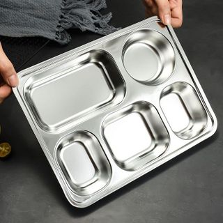 Khay Đựng Cơm Phần Inox 5 Ngăn Chia Cơm Đựng Thức Ăn A2462