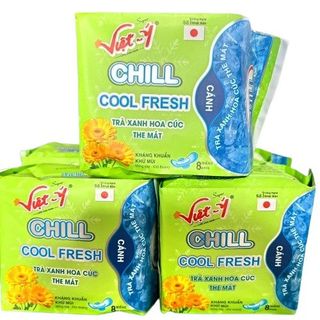 Băng Vệ Sinh Việt Ý Có Cánh Chill Cool Fresh gói 8 miếng ( 1 Bao / 80 gói )