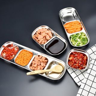 Khay Đựng Gia Vị Nước Chấm Inox 3 Ngăn Siêu Kháng Khuẩn A3532