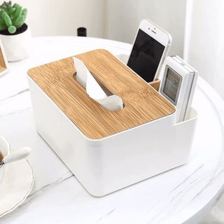 Hộp Khăn Giấy Nắp Gỗ 3 Ngăn Hộp Đựng Giấy Ăn Để Bàn A3762