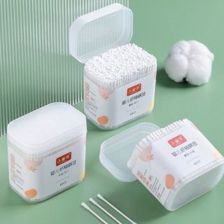 Hộp 200 Tăm Bông Ngoáy Tai 2 Đầu Vệ Sinh Tai - Đầu Nhỏ A4122