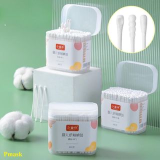 Hộp 200 Tăm Bông Ngoáy Tai 2 Đầu Vệ Sinh Tai - Đầu Nhỏ A4122