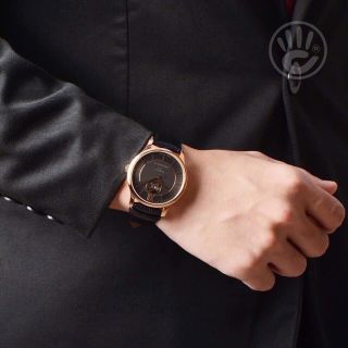 ĐỒNG HỒ NAM SIÊU CẤP TIXOT DÂY DA MÁY CƠ MẶT ĐEN VIỀN ĐỒNG SAPHIRE FULLBOX