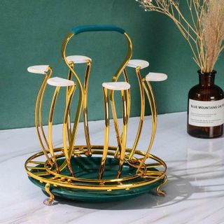 KHAY ÚP LY CỐC MẠ VÀNG HÌNH TRÒN