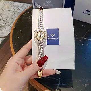 ĐỒNG HỒ NỮ CHÍNH HÃNG FUNMEI F2054 ĐÍNH SWAROSKI FULLBOX TEM HÃNG