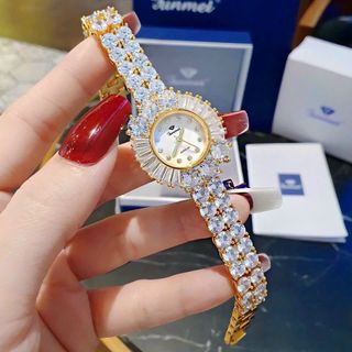 ĐỒNG HỒ NỮ CHÍNH HÃNG FUNMEI F2054 ĐÍNH SWAROSKI FULLBOX TEM HÃNG