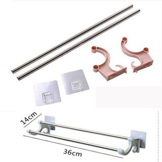 Giá Đôi Treo Khăn Inox Dán Tường Nhà Tắm Không Cần Khoan Vít A3243