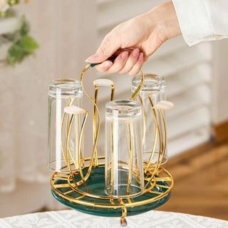 KHAY ÚP LY CỐC MẠ VÀNG HÌNH TRÒN