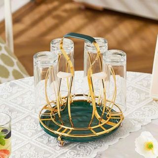 KHAY ÚP LY CỐC MẠ VÀNG HÌNH TRÒN