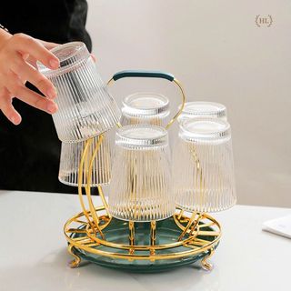 KHAY ÚP LY CỐC MẠ VÀNG HÌNH TRÒN