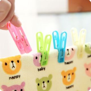 Combo 16 Kẹp quần áo bằng nhựa nhỏ chống gió dùng để kẹp khăn, quần áo, tất, đồ lót và chăn A4141