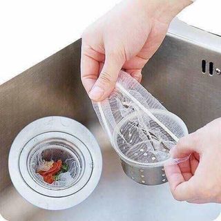 Set 100 Túi Lưới Lọc Rác Bồn Rửa Chén Túi Đựng Rác Bao Rác Tiện Dụng A3813