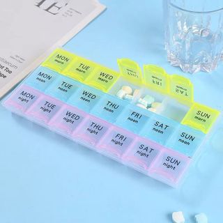 Hộp Đựng Thuốc 21 Ô Chia Thuốc 7 Ngày Trong Suốt Tiện Lợi A3953