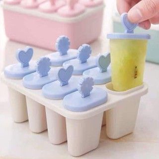 Bộ Khuôn Làm Kem 8 Ngăn 8 Que loại vuông A3644