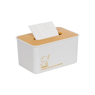 Hộp Đựng Giấy Ăn Để Bàn Nắp Nhựa Giả Gỗ, Hộp Giấy Ăn Hình Chữ Nhật Để Bàn Tiện Dụng Cho Quán Ăn Nhà Hàng (2739) A4162