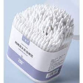 Hộp 200 Tăm Bông Ngoáy Tai Bông Tăm Dùng Một Lần Xoắn Ốc 2 Đầu Tiện Lợi A3544
