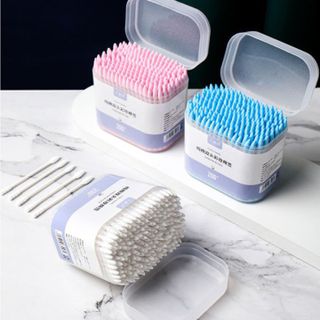 Hộp 200 Tăm Bông Ngoáy Tai Bông Tăm Dùng Một Lần Xoắn Ốc 2 Đầu Tiện Lợi A3544