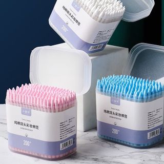 Hộp 200 Tăm Bông Ngoáy Tai Bông Tăm Dùng Một Lần Xoắn Ốc 2 Đầu Tiện Lợi A3544