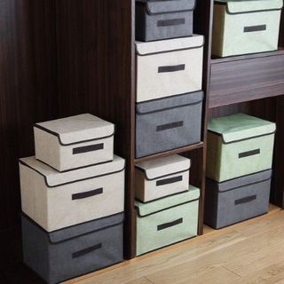 Combo 2 Hộp Vải Đựng Đồ Không Dệt Có Nắp Đậy A4312