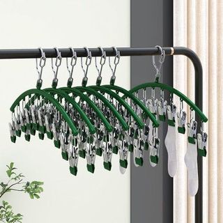 Móc Treo Phơi Đồ 10 Kẹp Inox Giữ Chống Gió, Móc Treo Tất Vớ Đồ Lót Quần Áo Trẻ Em Chống Trượt A3321