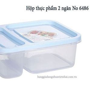 Hộp Nhựa Đựng Thực Phẩm 2 Ngăn Việt Nhật, Hộp Đựng cơm Văn Phòng (6486) A3572