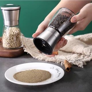 Lọ Xay Tiêu Thủy Tinh Nắp Inox Cao Cấp, Thiết Kế Xay Và Rắc chỉ Cần Xoay Nắp Nhanh Gọn A4211