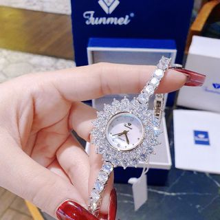 ĐỒNG HỒ NỮ CHÍNH HÃNG FUNMEI F2061 ĐÍNH SWAROSKI ĐI KÈM TEM KÍCH HOẠT ĐIỆN TỬ