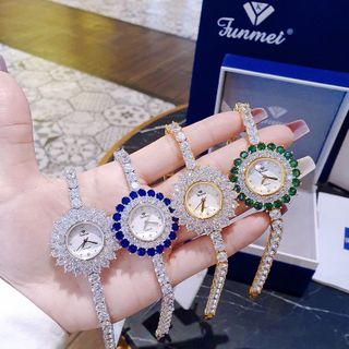 ĐỒNG HỒ NỮ CHÍNH HÃNG FUNMEI F2061 ĐÍNH SWAROSKI ĐI KÈM TEM KÍCH HOẠT ĐIỆN TỬ