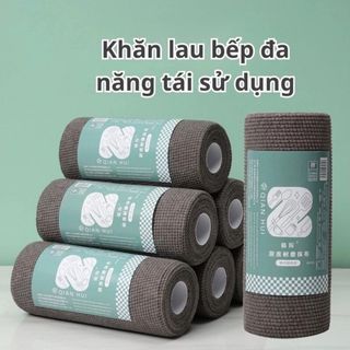 Cuộn Khăn Lau Bếp Than Đen, lau đồ vật đa năng tái sử dụng nhiều lần A4121