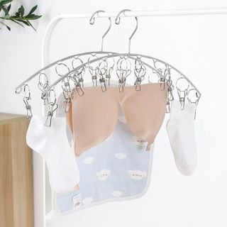 Móc Phơi Đồ 10 Kẹp Inox Phơi Quần Áo Trẻ Em, Treo Tất Vớ Đồ Lót Chống Gió Sắp Xếp Gọn Gàng A3322