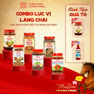 [Tặng ớt rim] Combo Lục vị Làng Chài Xưa gồm Kho quẹt, Sốt muối chấm, Mắm ruốc ăn liền, Muối tôm, Cá giã, Sốt sò điệp
