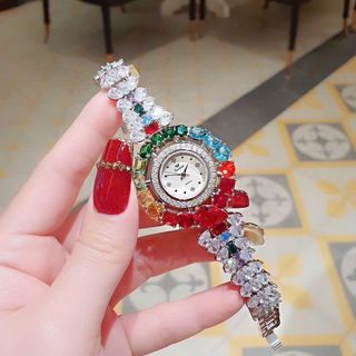 ĐỒNG HỒ NỮ CHÍNH HÃNG FUNMEI F2073 DÂY BẠC VIÊN CHỦ RUBY FULLBOX