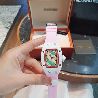 XẢ RẺ ĐỒNG HỒ NỮ TRUNG CẤP RITRARD KẸO DÂY SILICON TRẮNG VÀ HỒNG