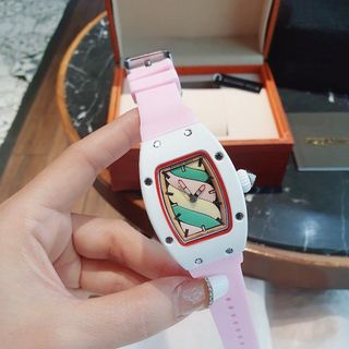 XẢ RẺ ĐỒNG HỒ NỮ TRUNG CẤP RITRARD KẸO DÂY SILICON TRẮNG VÀ HỒNG