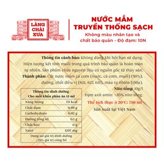 [CHAI THUỶ TINH 750ML] 01 Chai Nước mắm nhỉ cá cơm than truyền thống Làng Chài Xưa sánh đặc thịt cá 300 năm truyền thống