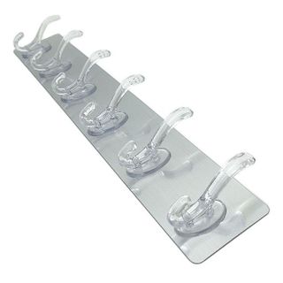 Thanh 6 Móc Nhựa Dán Tường Siêu Dính Treo Quần Áo Không Cần Khoan Tường A5731