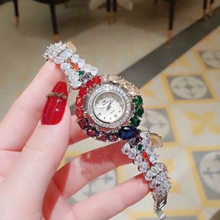 ĐỒNG HỒ NỮ CHÍNH HÃNG FUNMEI F2073 DÂY BẠC VIÊN CHỦ AMETHYST  FULLBOX