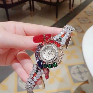 ĐỒNG HỒ NỮ CHÍNH HÃNG FUNMEI F2073 DÂY BẠC VIÊN CHỦ AMETHYST  FULLBOX