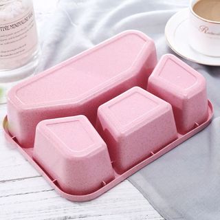 Hộp đựng cơm bốn ngăn lúa mạch hộp đựng cơm trưa văn phòng đựng thức ăn nhanh tiện lợi A4911