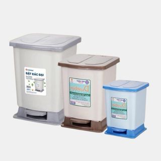 Thùng Rác Đạp Nắp Bật Hình Chữ Nhật Nhựa Việt Nhật, Thùng Rác Văn Phòng 2 Lớp Sạch Sẽ (8040-8041-8042) A5651