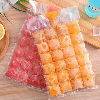 Bịch 10 Túi làm đá 24 Viên dùng một lần khuôn đá viên tự niêm phong có thể xé được, khuôn làm thạch rau câu A4941