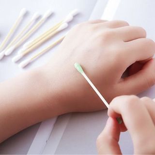 Bịch x10 Tăm bông ngoáy tai thân gỗ dùng một lần hai đầu, tăm bông tẩy trang du lịch dã ngoại A5222