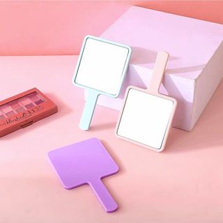 Gương Trang Điểm Cầm Tay Mini Nhỏ Gọn Bỏ Túi tiện lợi màu trơn mang du lịch A4821