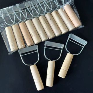 Dụng Cụ gọt vỏ trái cây và rau củ, dao bào cán gỗ, dụng cụ bào kéo, gọt vỏ thép không gỉ A4722
