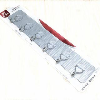 Thanh 6 Móc Kim Loại Dán Tường Siêu DínhTreo Đồ Quần Áo Đa Năng Bản Lề Tròn A4921